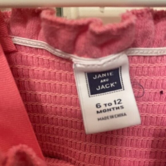 Janie and Jack Sz 6-12 Mth‎ Pink Swimsuit Coverup French Terry Dress - Picture 4 of 7